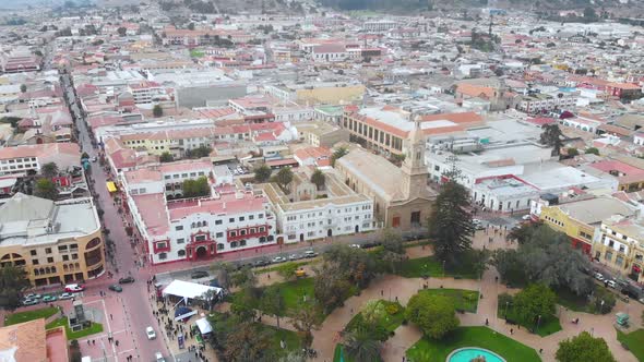 Catholic Cathedral, La Serena, Church, Temple (Chile, aerial view)