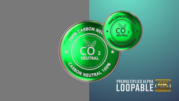 Co2 Carbon Badge Looping with Alpha Channel