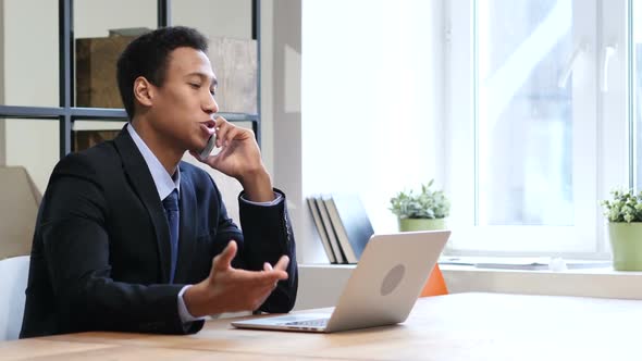 Phone Talk, Black Businessman at Work