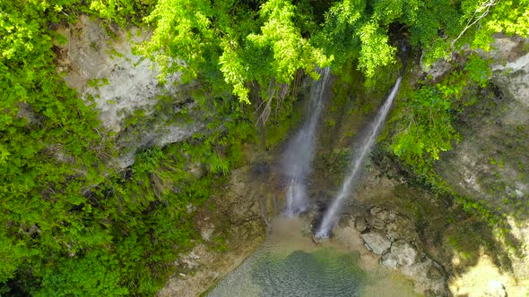 Beautiful Tropical Waterfall. Kilab Kilab Falls, Bohol, Philippines