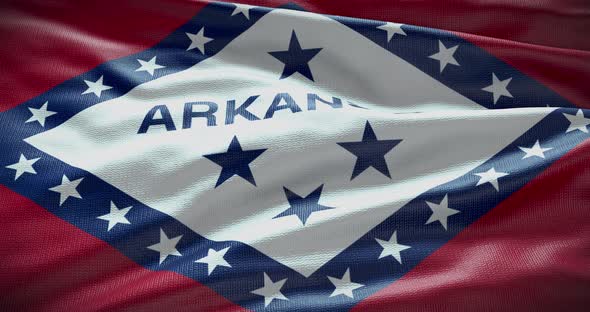 Arkansas waving flag 4K looped