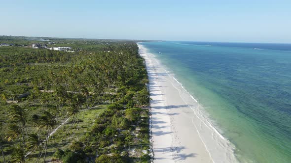 Zanzibar Tanzania  Aerial View of the Ocean Near the Shore of the Island Slow Motion