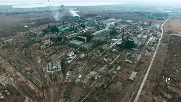 Metallurgical Plant with Smoking Chimneys