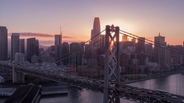 San Francisco At Sunset Aerial