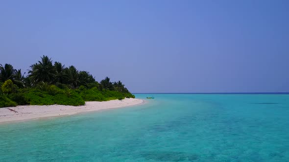 Drone nature of lagoon beach by lagoon and sand background