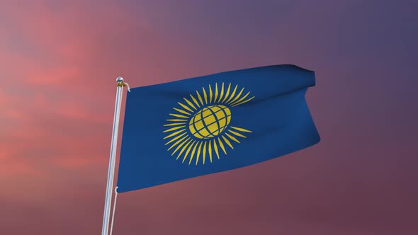 Flag Of Commonwealth Of Nations Waving 4k
