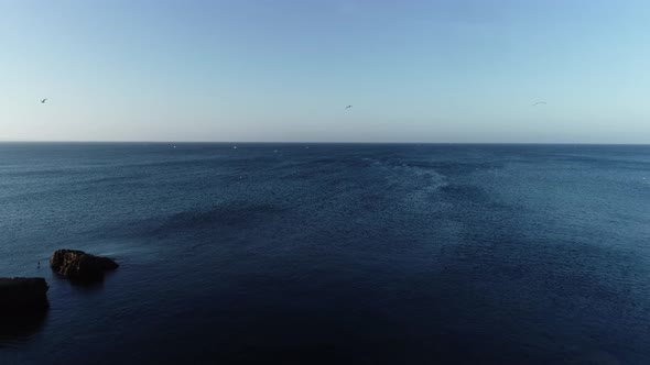 Aerial View Blue Ocean