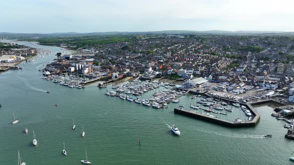 Cowes Marina on the Isle of Wight Aerial View