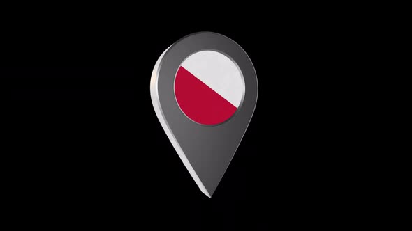 3d Animation Map Navigation Pointer With Flag Of Utrecht (Netherlands) With Alpha Channel - 2K