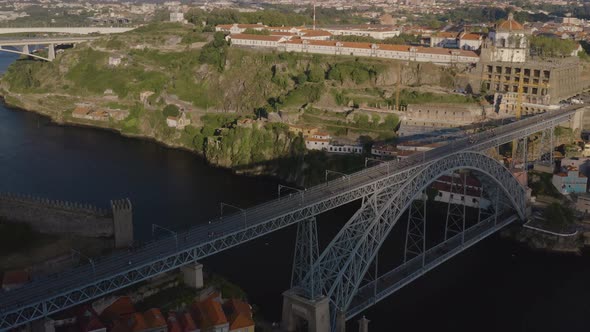 Porto in Portugal, aerial drone cityscape view 4k