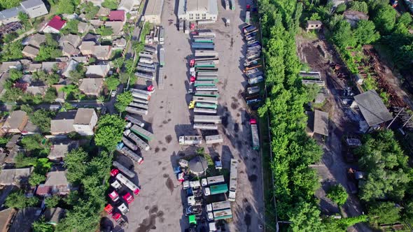 Semi Trucks Loading Cargo Containers