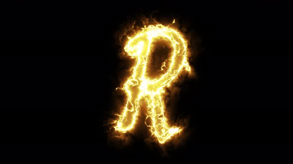 Burning Letter R