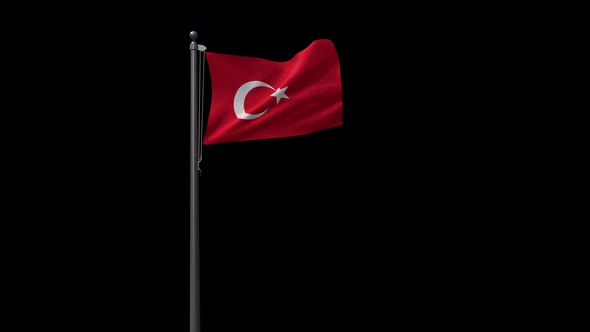 Turkey Flag With Alpha 4K