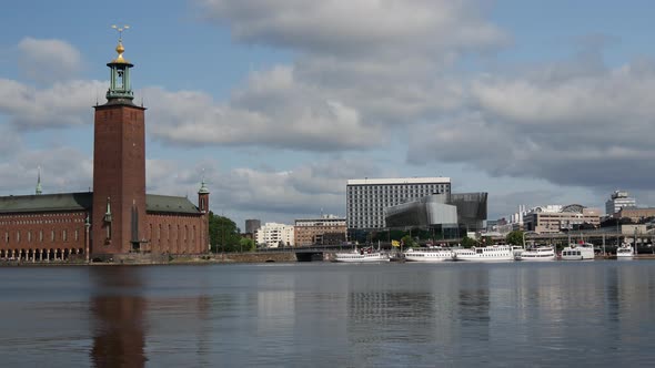 Stockholm City Hall building and the Stockholm Waterfront Congress Hall