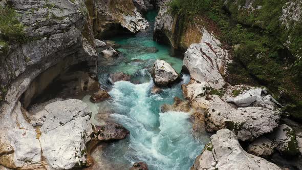 Mountains River Soca in the Triglav National Park