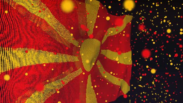 North Macedonia Flag Particle Animation
