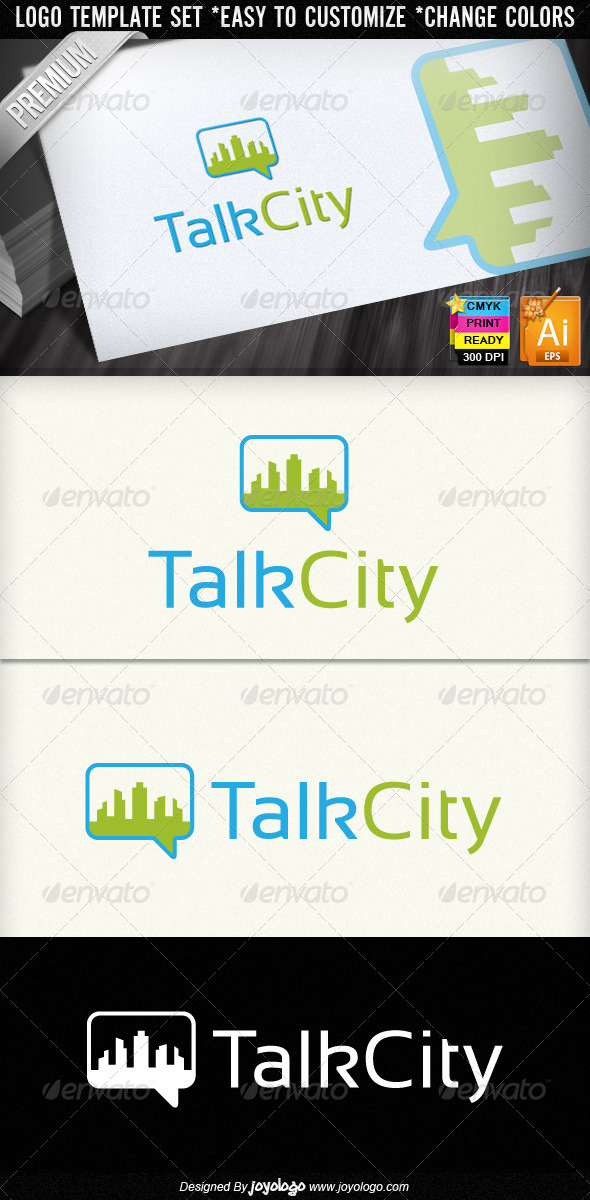 Talk City Social Networking Chat Logo Designs