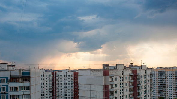 Clouds Gathering Over The Houses in Europe