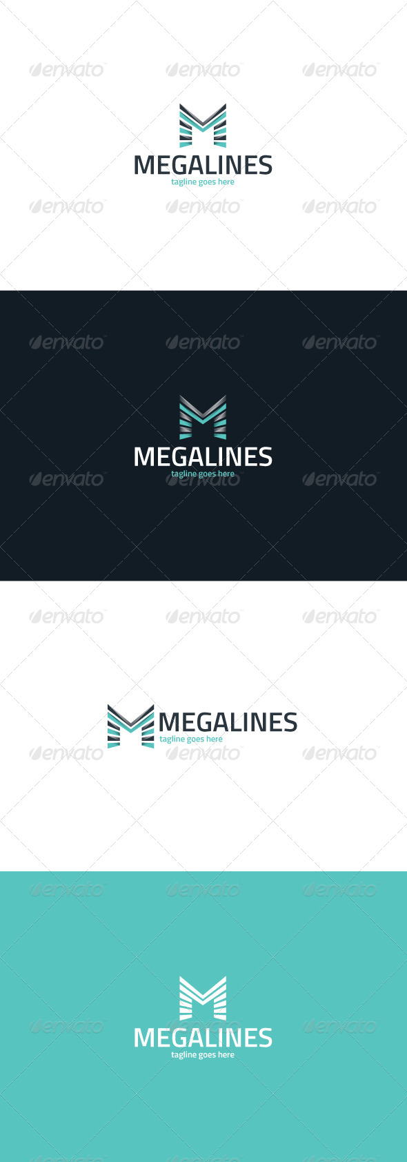 Mega Lines Logo — Letter M