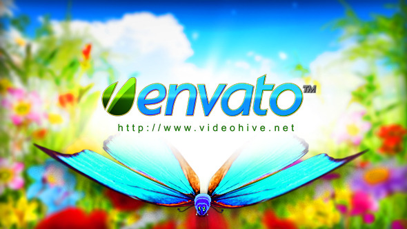 Logo Featuring Butterflies in Natural Environment