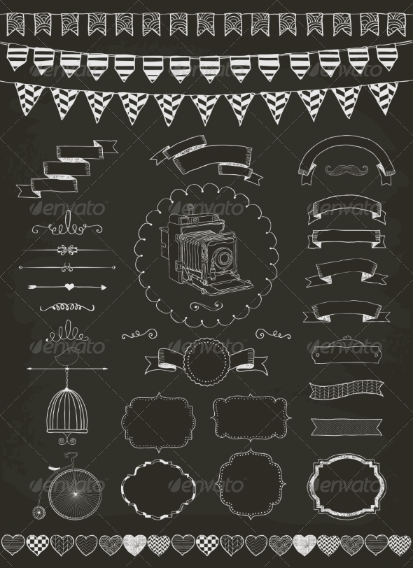 Vector Collection of Banners, Ribbons and Frames