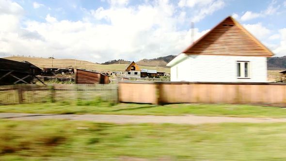 Movement Through The Village In The Altai