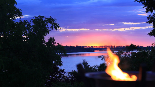 Burning Torch Near A River 1