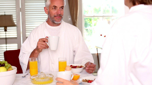 Happy Couple Having Breakfast Together 5