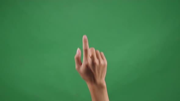 Three Clicks One Finger On Green Screen Background