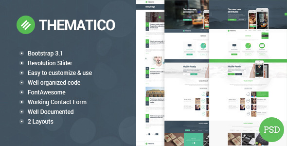 Thematico - Single Page HTML5 Template