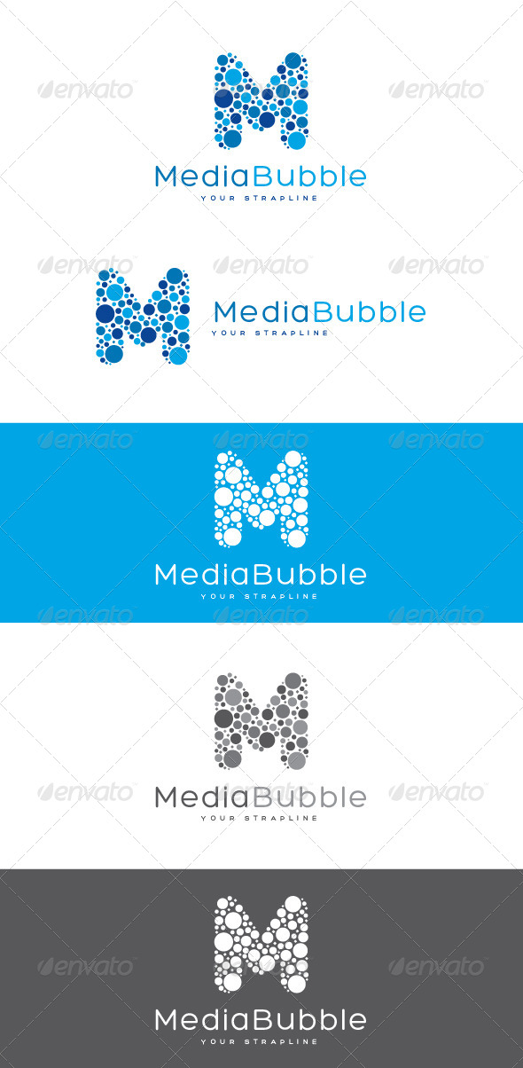 Media Bubble Letter M Logo