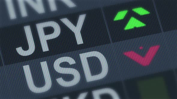 Japanese Yen Compared to American Dollar. Currency Exchange Rate Fluctuations