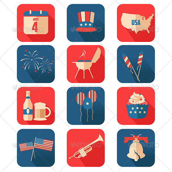 Fourth of July Icons
