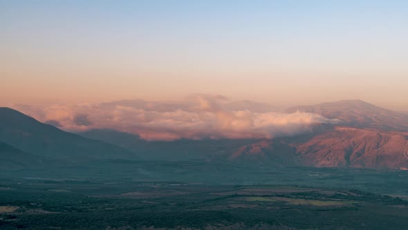 Quito Ecuador Timelapse The Mountains in Ecuador During the Sunset with Warms Sun Lights Over the