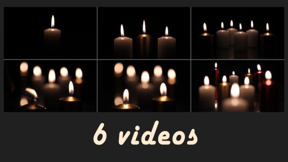 Candles set. 6 videos