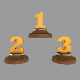 Trophies 1 - 2 - 3 Numbers 3d Model - 3DOcean Item for Sale