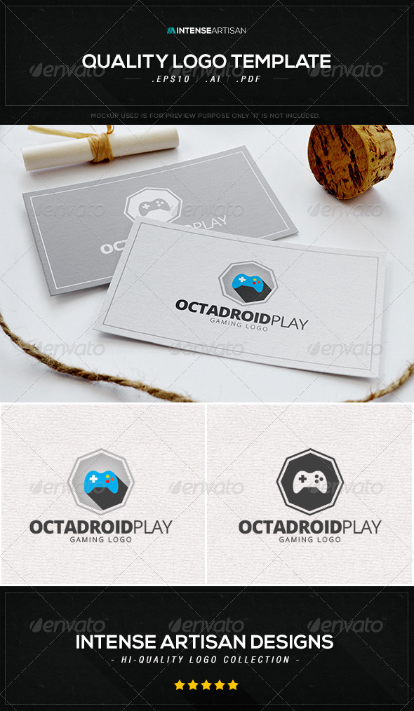 Octadroid Play Logo Template