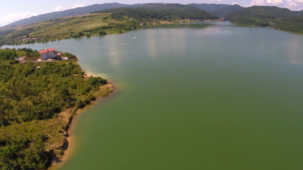 Aerial View Of A Mountain Lake 3