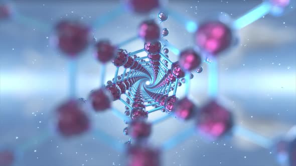 Closeup The DNA is passed through the molecule.