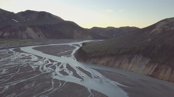 Fly above River Delta