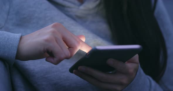 Close up of woman use of smart phone