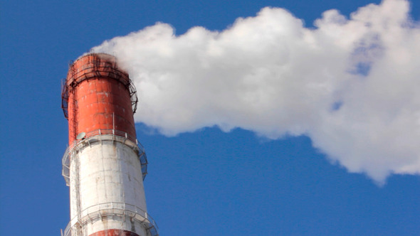 Factory Chimney With Smoke