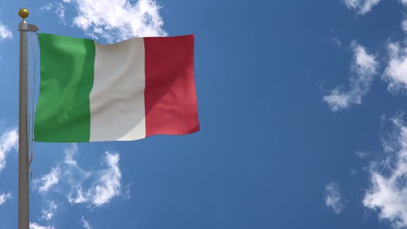 Italy Flag On Flagpole