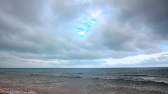 Sea Landscape With Moody Clouds