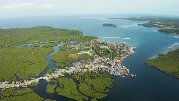 Aerial View The Town is in Mangroves
