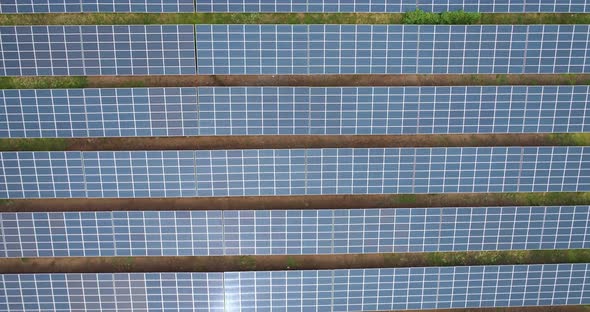 Aerial View of solar panels field, Nir David, Northern District, Israel.