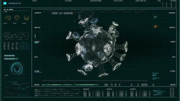 Modern Computer Interface At Epidemic Research Lab Studies Sars-Cov Virus Cell alt