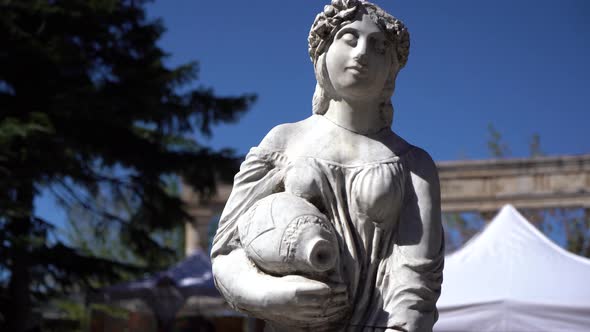 Monument woman with  jug․ Statue in Armenia, Caucasian.