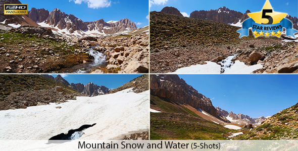 Mountain Stream With Snowy Mountain Peak