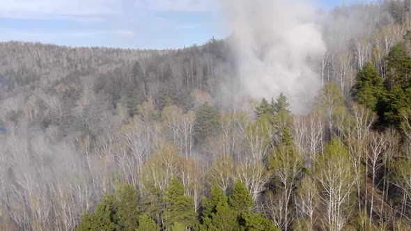 Aerial View Smoke of Wildfire